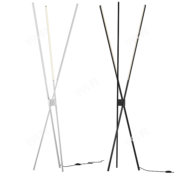 European Style Floor Lamp 3D Model 3D model image 1