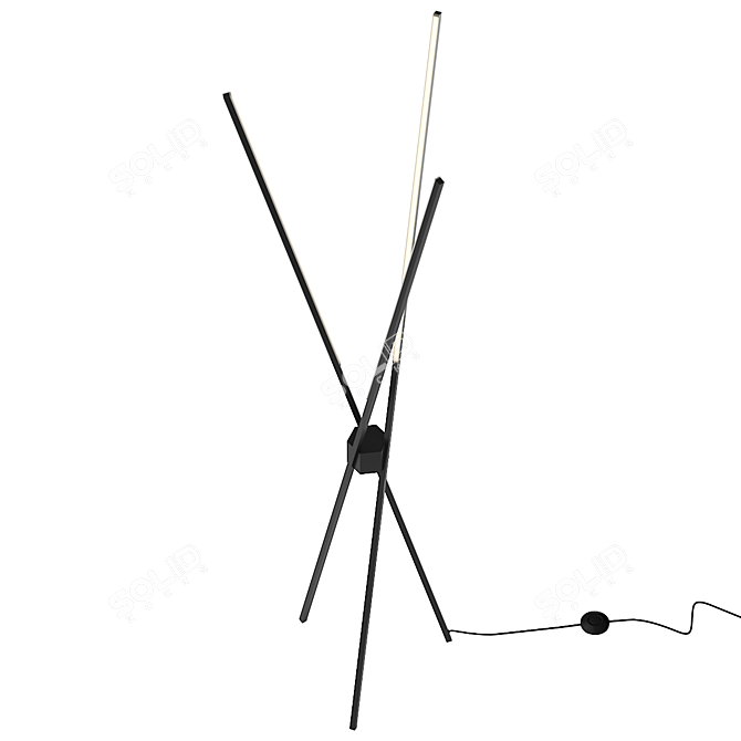 European Style Floor Lamp 3D Model 3D model image 2