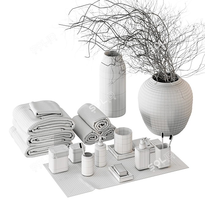 Bathroom Decor Set - Corona 3D model image 5