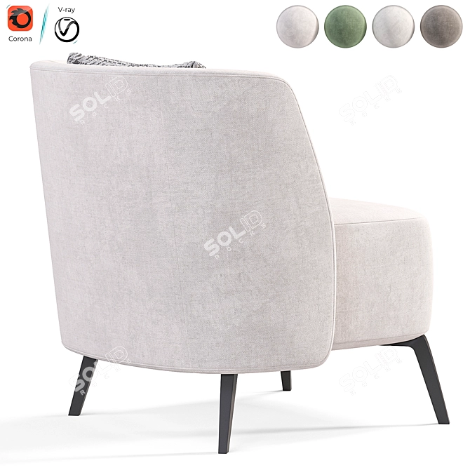 Poliform Sunday Armchair: Modern Elegance 3D model image 2