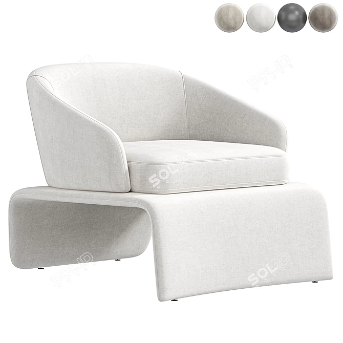 Modern Dark Gray Armchair by Deprimo 3D model image 1