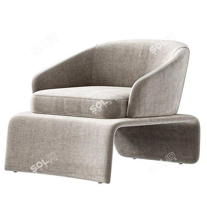 Modern Dark Gray Armchair by Deprimo 3D model image 4