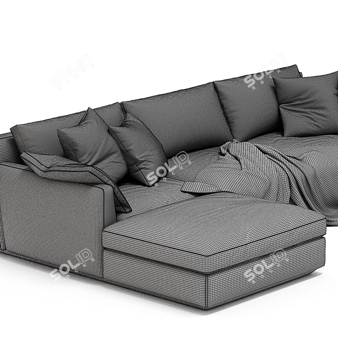 Contemporary Modular Ellington Chaise Sofa 3D model image 4