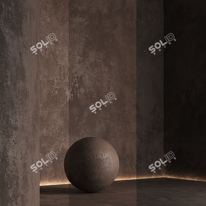 Seamless Textured Decorative Plaster Kit 3D model image 5