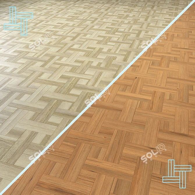 Versatile Modular Wood Floor Model 3D model image 1