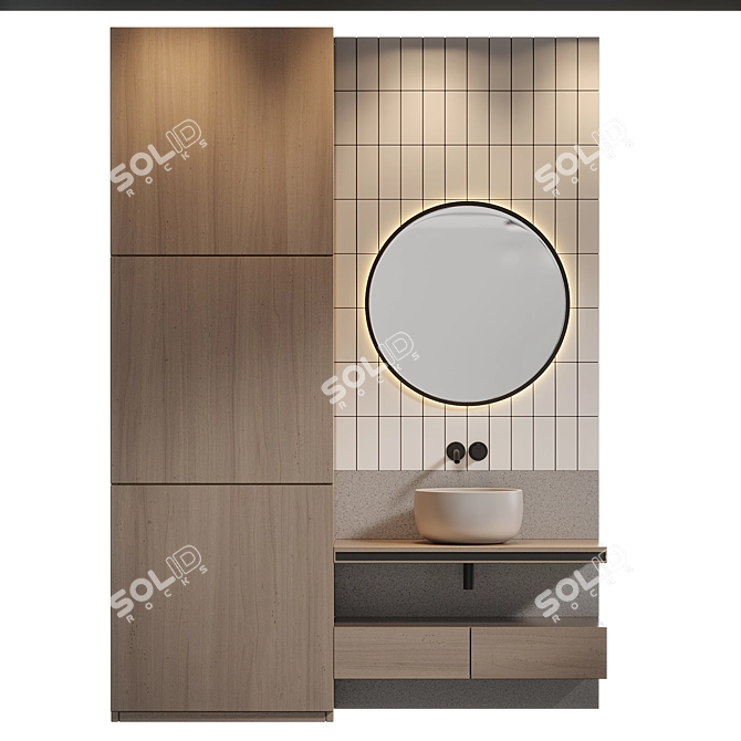 Modern Bathroom Furniture Set 2014 3D model image 1