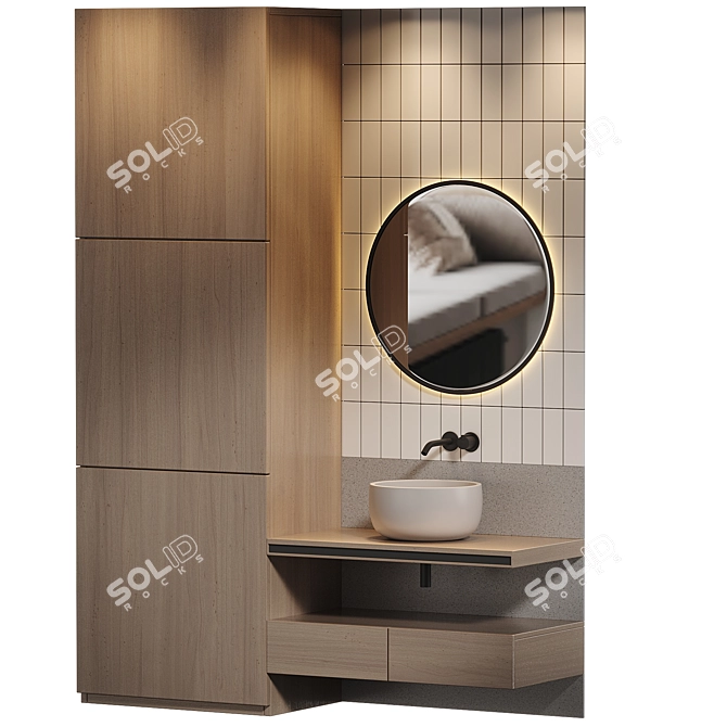 Modern Bathroom Furniture Set 2014 3D model image 2