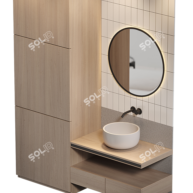 Modern Bathroom Furniture Set 2014 3D model image 3