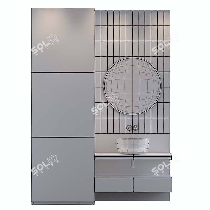 Modern Bathroom Furniture Set 2014 3D model image 4