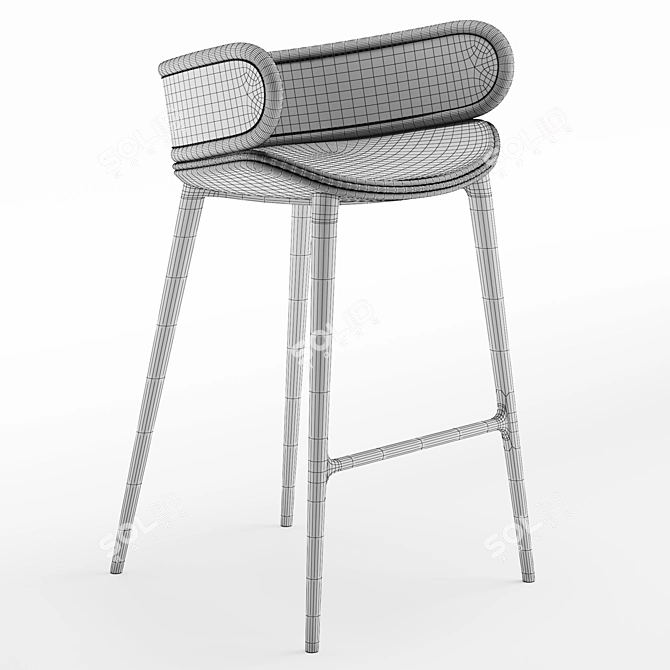 Modern Elegance Mudhif Bar Stool 3D model image 6