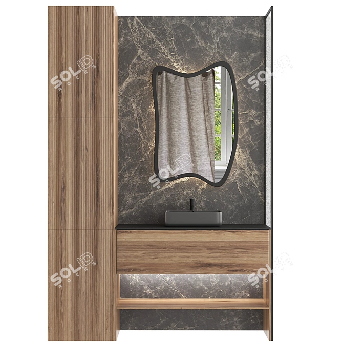 Modern Bathroom Furniture Set 2016 3D model image 1