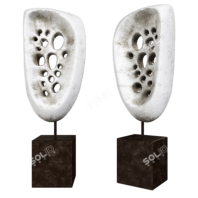 Modern Abstract Sculpture With Smooth 3D model image 1