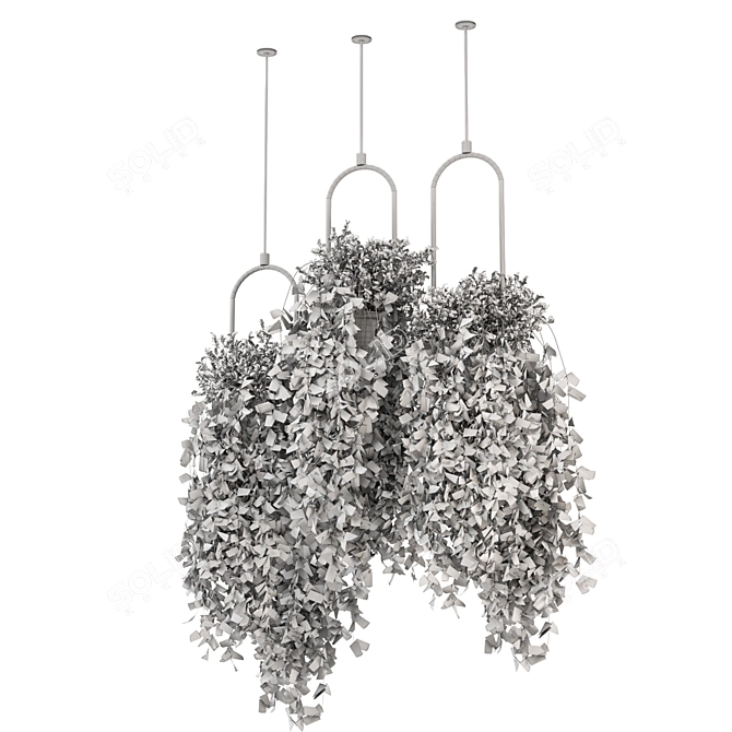 Metal Box Hanging Plant Set 3D model image 4