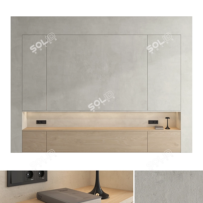 Elegant Wall Panel 3D Model 3D model image 1