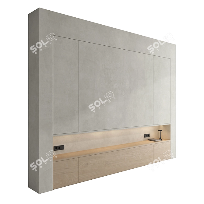 Elegant Wall Panel 3D Model 3D model image 2