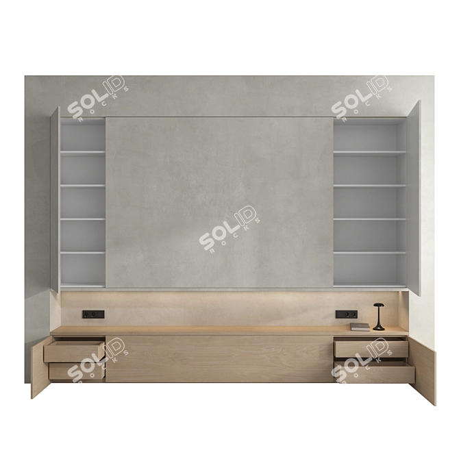 Elegant Wall Panel 3D Model 3D model image 3