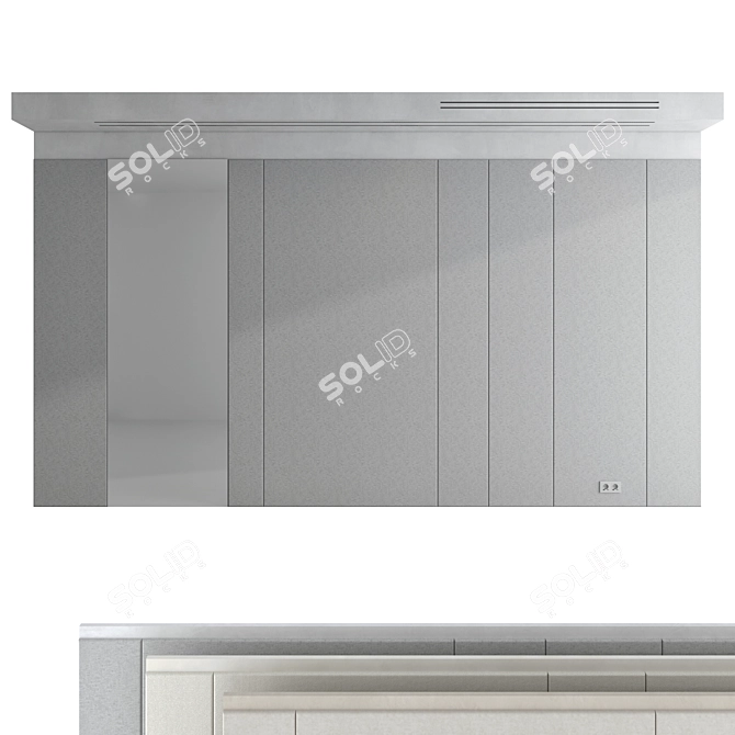 Modern 3D Panel Set Design 3D model image 1