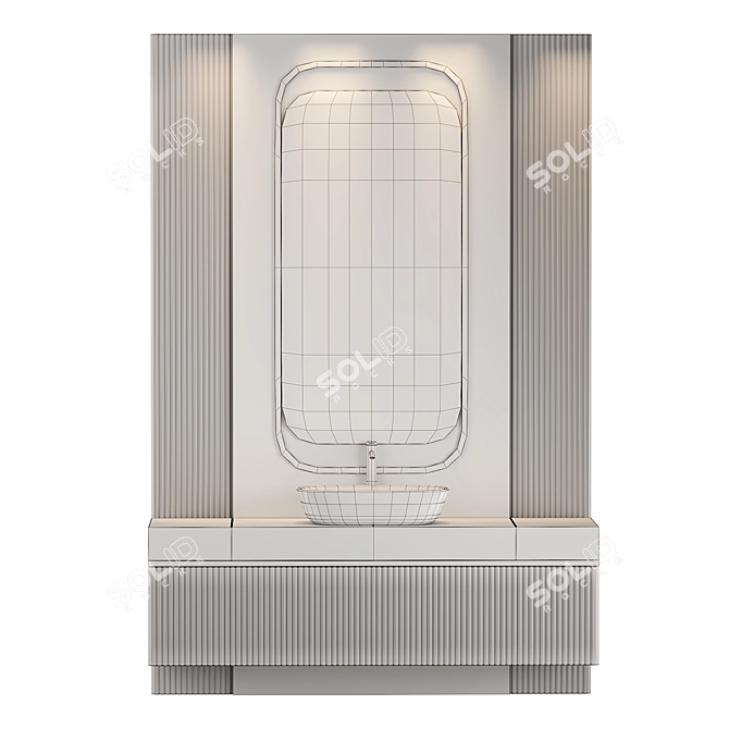 Modern Centimeter-Scaled Bathroom Furnishing 3D model image 3