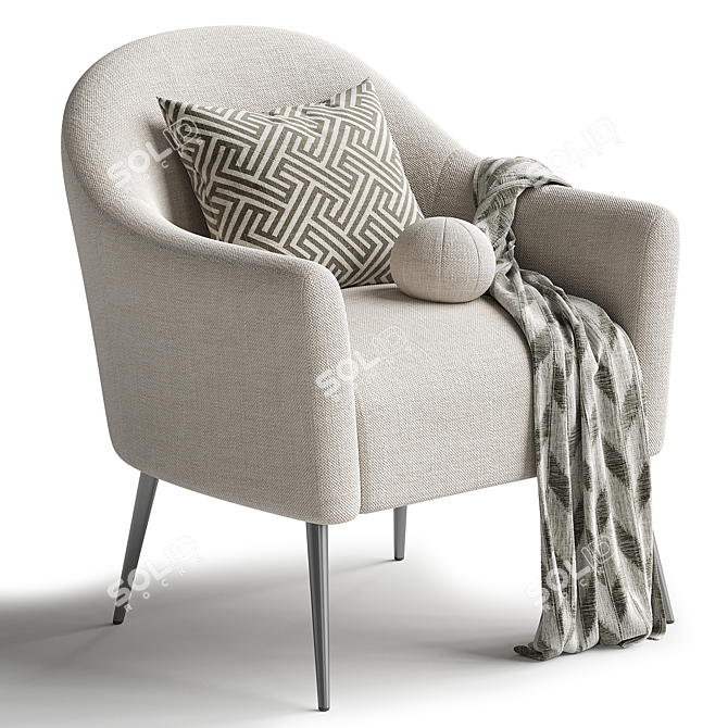 Elegant Annabelle Armchair in 3D 3D model image 2