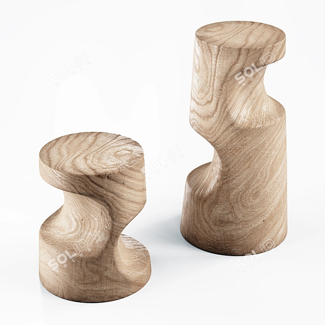 Cedar Conic Stools: Riva 1920 3D model image 1