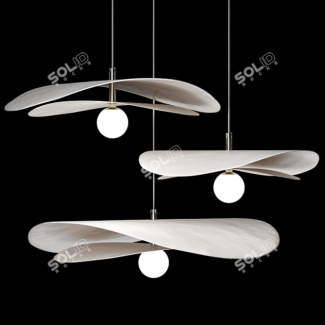Luxury Ceramic Pendant Lights Set 3D model image 1