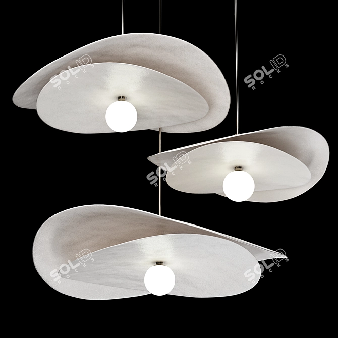 Luxury Ceramic Pendant Lights Set 3D model image 2