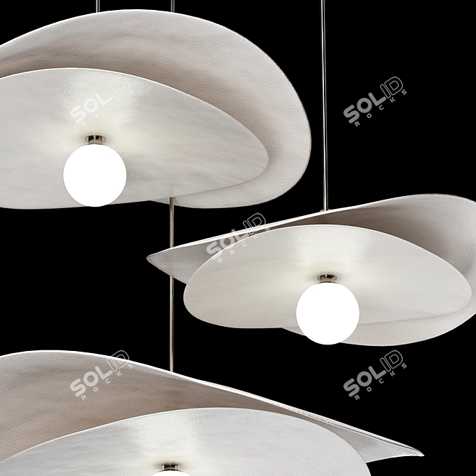 Luxury Ceramic Pendant Lights Set 3D model image 3