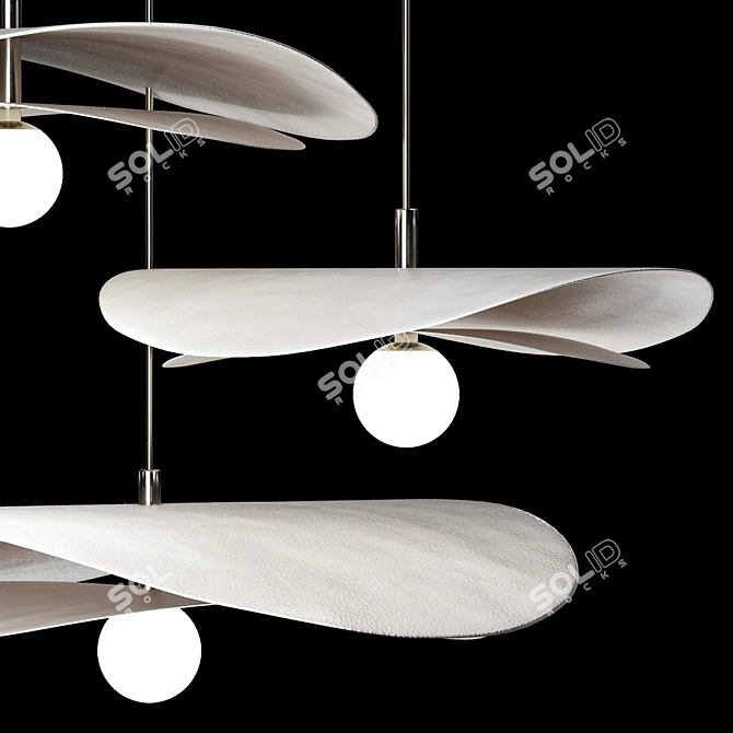 Luxury Ceramic Pendant Lights Set 3D model image 4