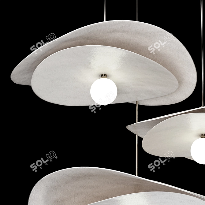 Luxury Ceramic Pendant Lights Set 3D model image 5