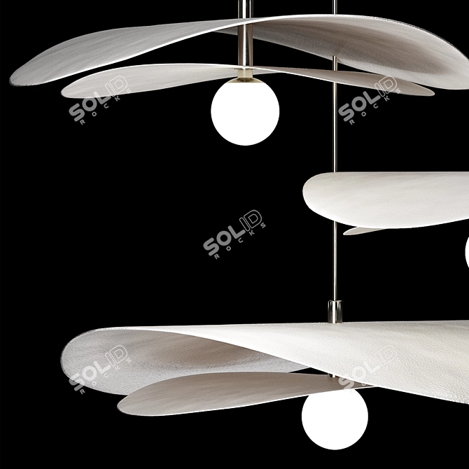 Luxury Ceramic Pendant Lights Set 3D model image 6