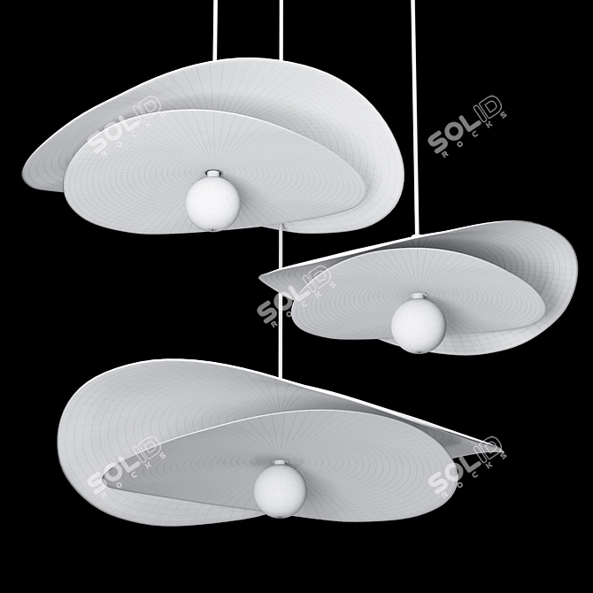 Luxury Ceramic Pendant Lights Set 3D model image 7