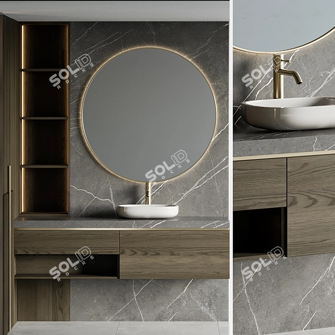Modern Bathroom Furniture Set 3D model image 3