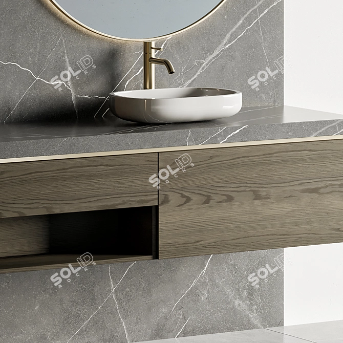 Modern Bathroom Furniture Set 3D model image 4
