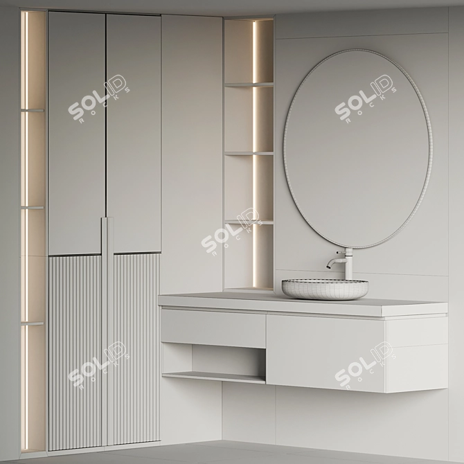 Modern Bathroom Furniture Set 3D model image 6