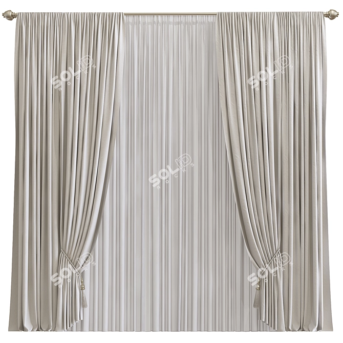 Revamped Curtain Design 3D model image 1