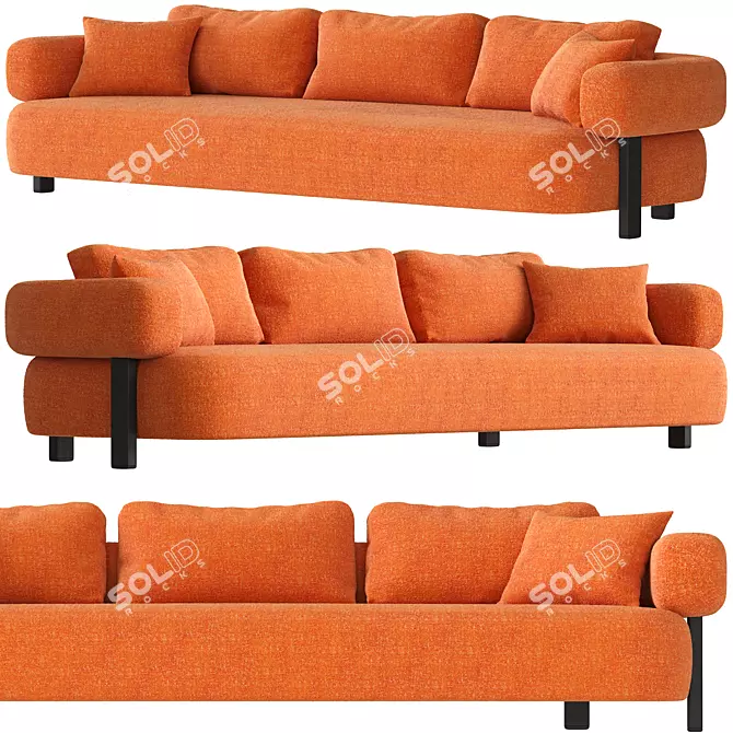 Elegant Roma Sofa by Turri 3D model image 1