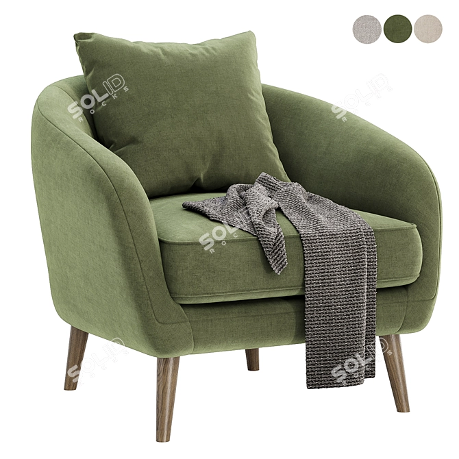 Stylish Modern Chair Set 3D model image 3