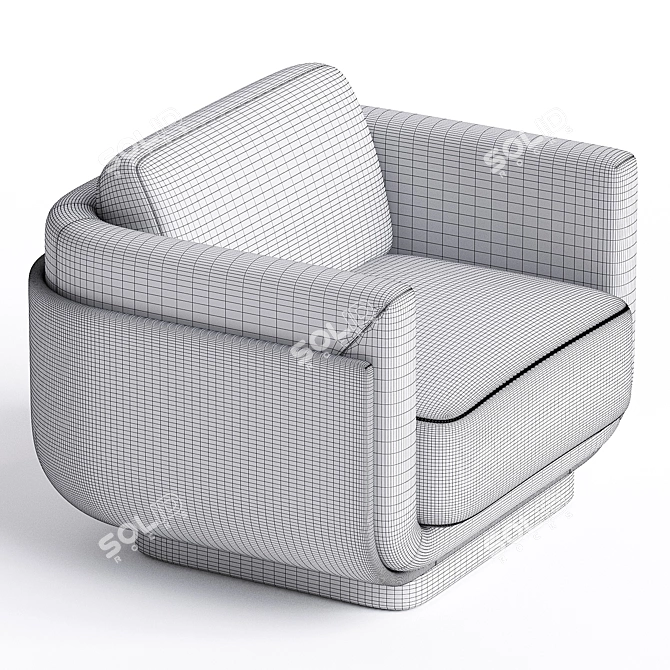 Modern and Chic Ebisu Armchair 3D model image 3