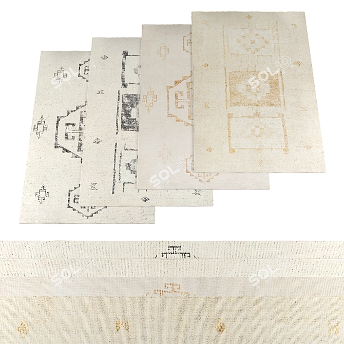 High-Resolution Modern Rugs Set 3D model image 1