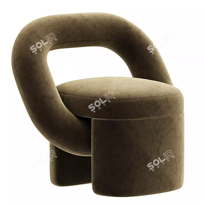 Contemporary Fabric Easy Chair Play 3D model image 2