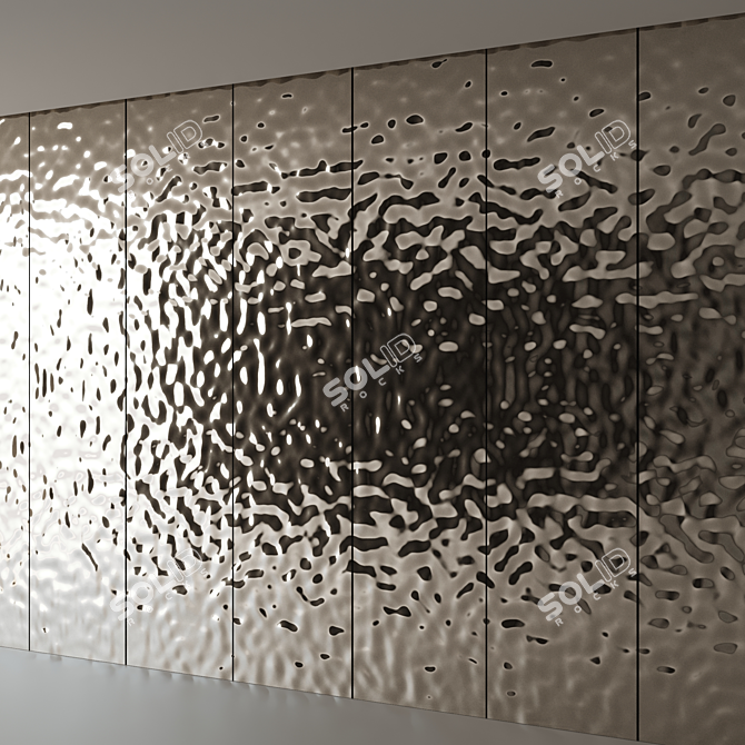 Seamless Wave Metal Panels 3D model image 2