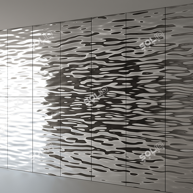 Seamless Wave Metal Panels 3D model image 3