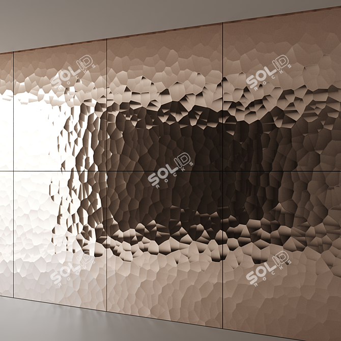 Seamless Wave Metal Panels 3D model image 4