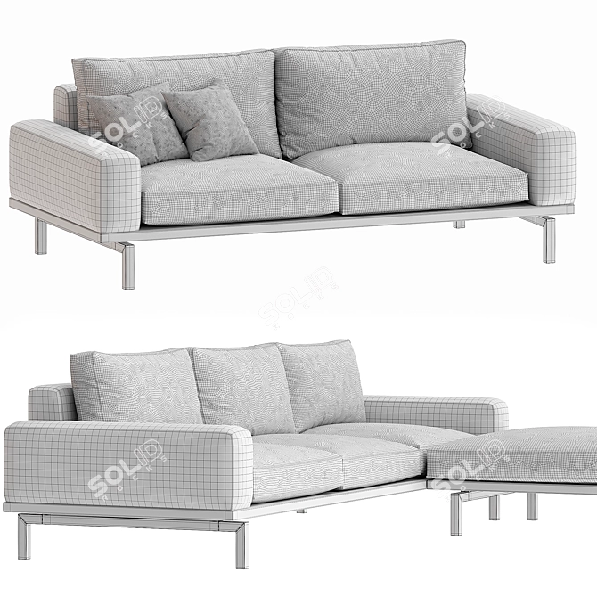 Modern Chic Elton Sofa Set 3D model image 2