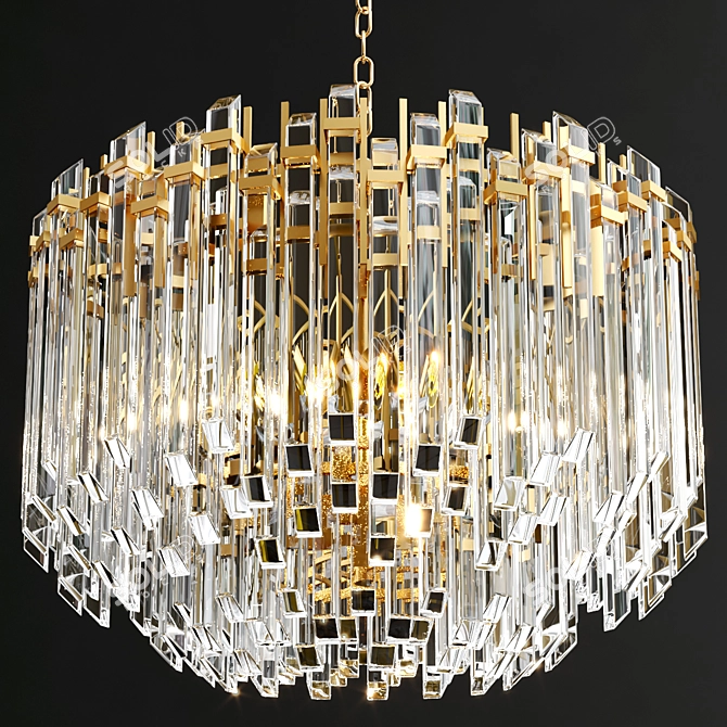 Elegant Adele Wide Drum Chandelier 3D model image 2