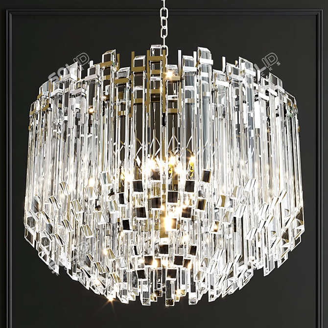 Elegant Adele Wide Drum Chandelier 3D model image 3