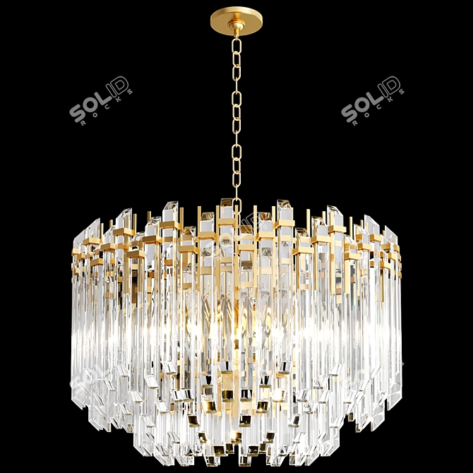 Elegant Adele Wide Drum Chandelier 3D model image 5