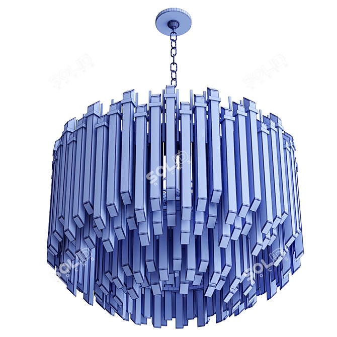 Elegant Adele Wide Drum Chandelier 3D model image 6