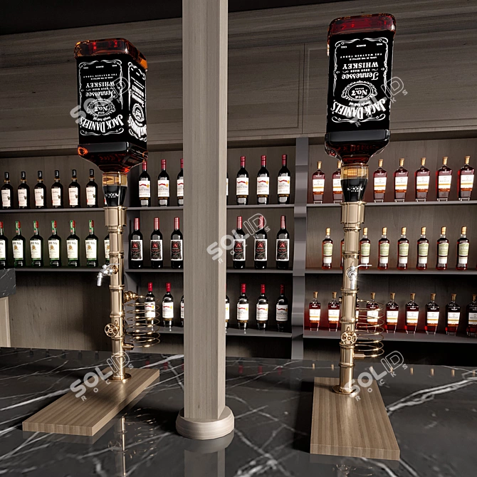 Luxury Bar Interior Set 3D model image 3