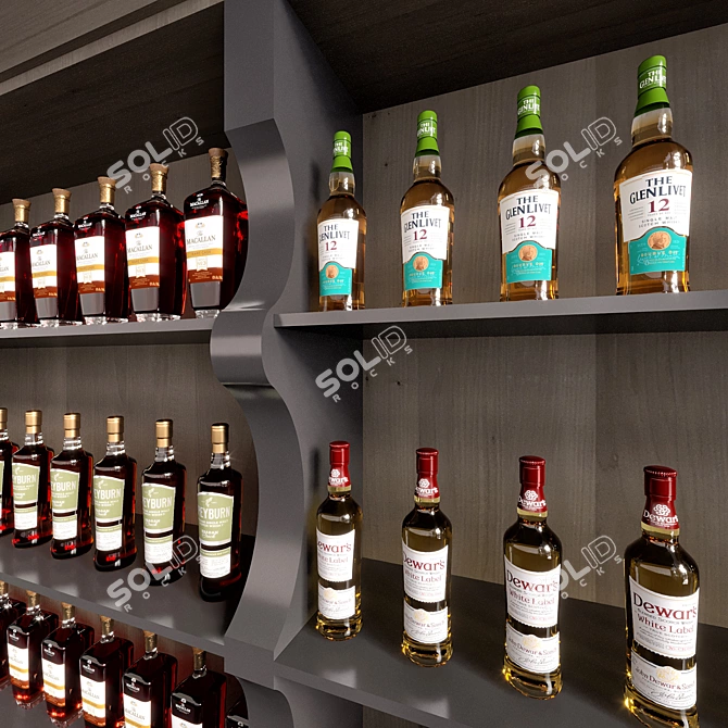 Luxury Bar Interior Set 3D model image 5